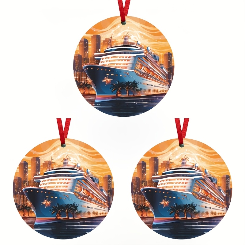 

3pcs Set Of Wooden Christmas Tree Ornaments Red - For , & Decor |