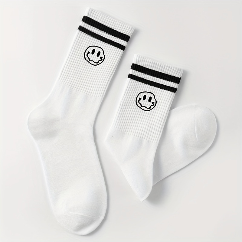 Socks, Stylish & Breathable Striped Mid-calf Socks, Women's Stockings & Hosiery