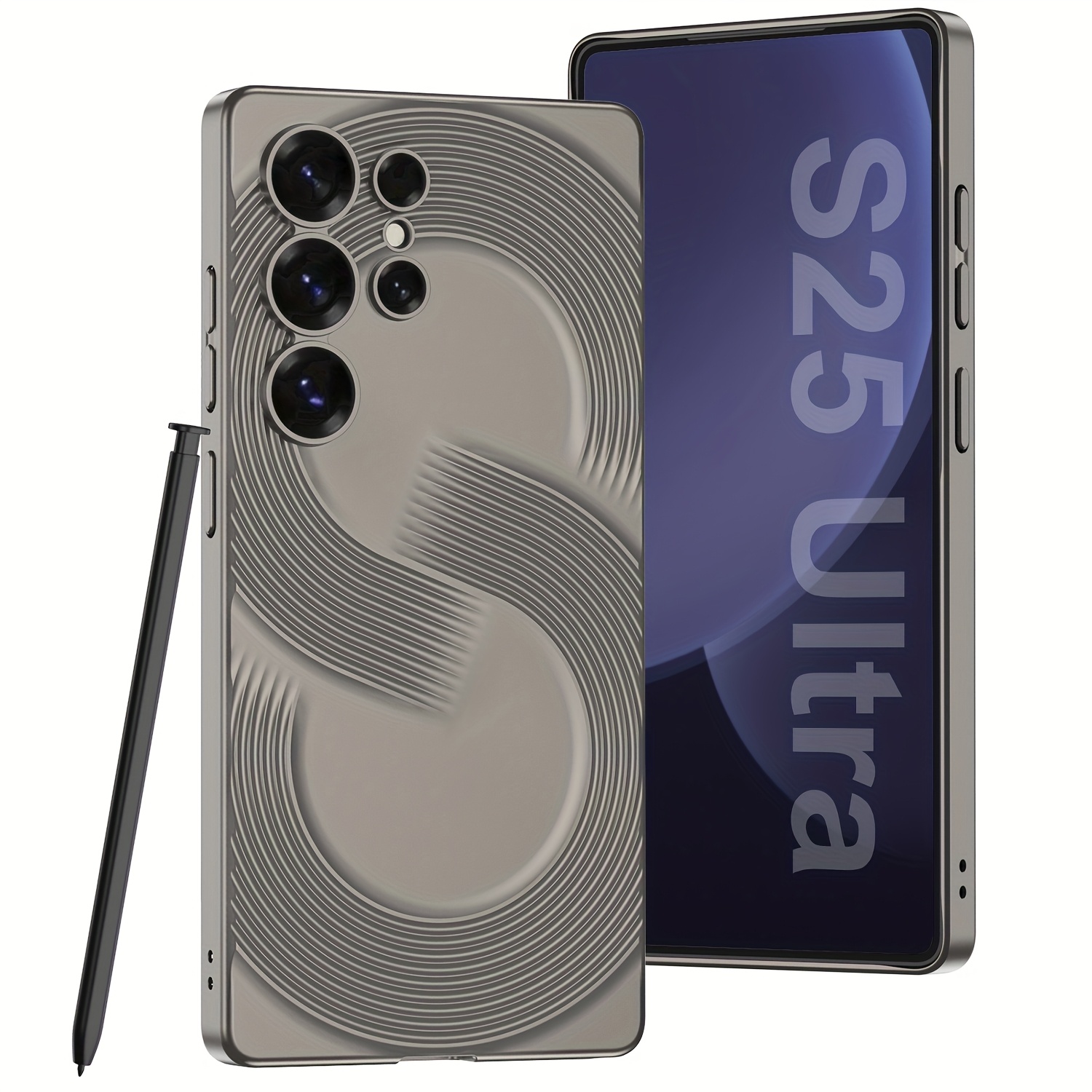 TEMU Phone Case - New Premium Metal Paint Texture Phone Case For S25 Ultra, Full Coverage, Shockproof, Ultra-thin Protective Shell