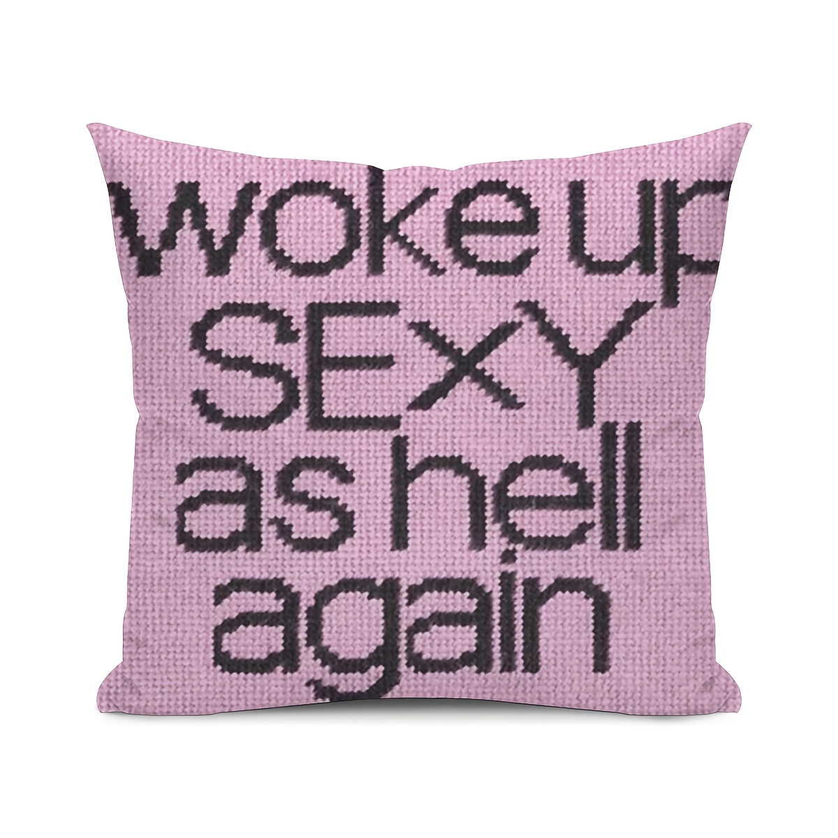 TEMU A Single Piece Of Sexy Pillowcase - Pink With Text Design, Made Of Soft Polyester Material, Featuring A Zipper Closure, Machine Washable Modern