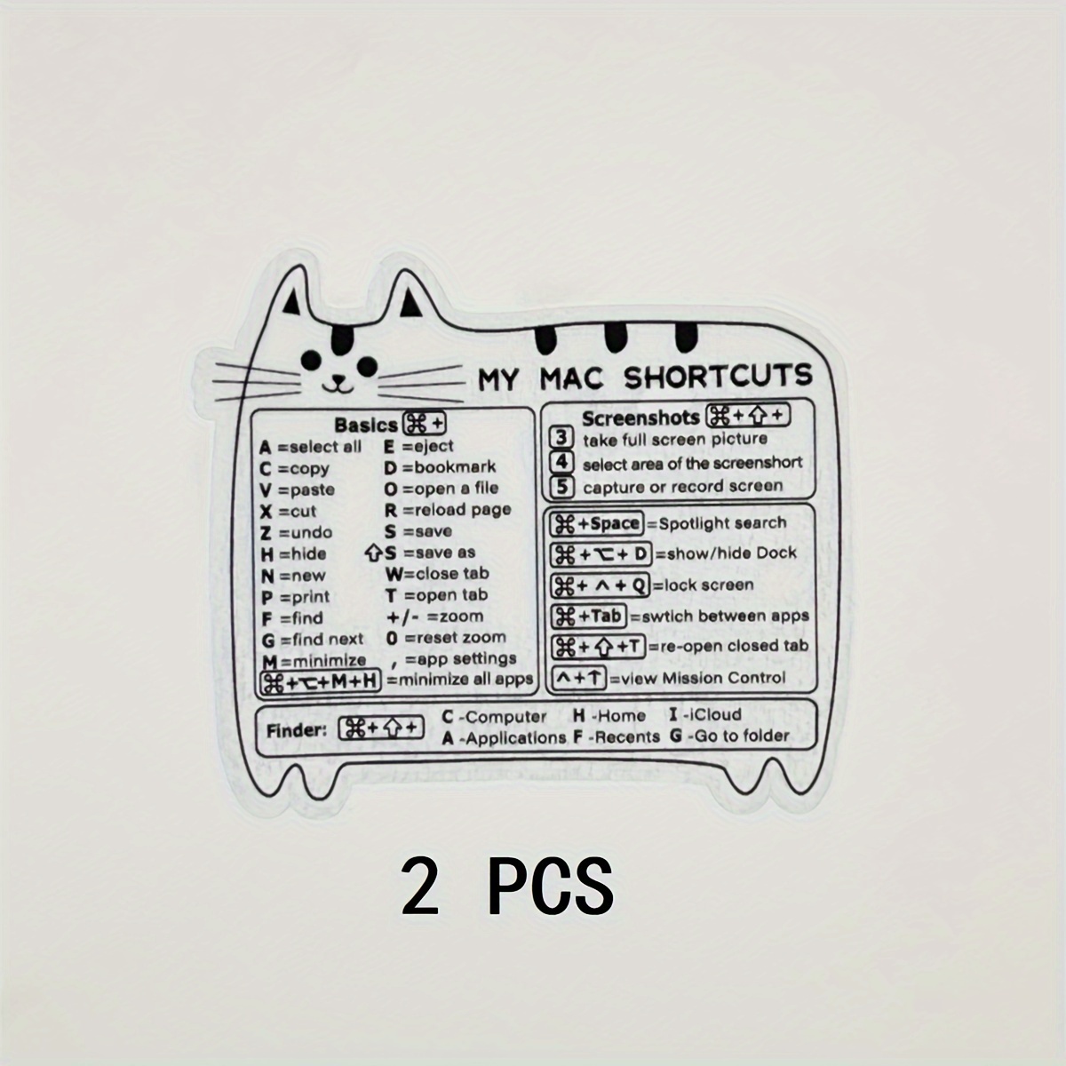 2pcs, Pink Shortcuts Sticker Set Laptop Keyboard Shortcut Reference Tips