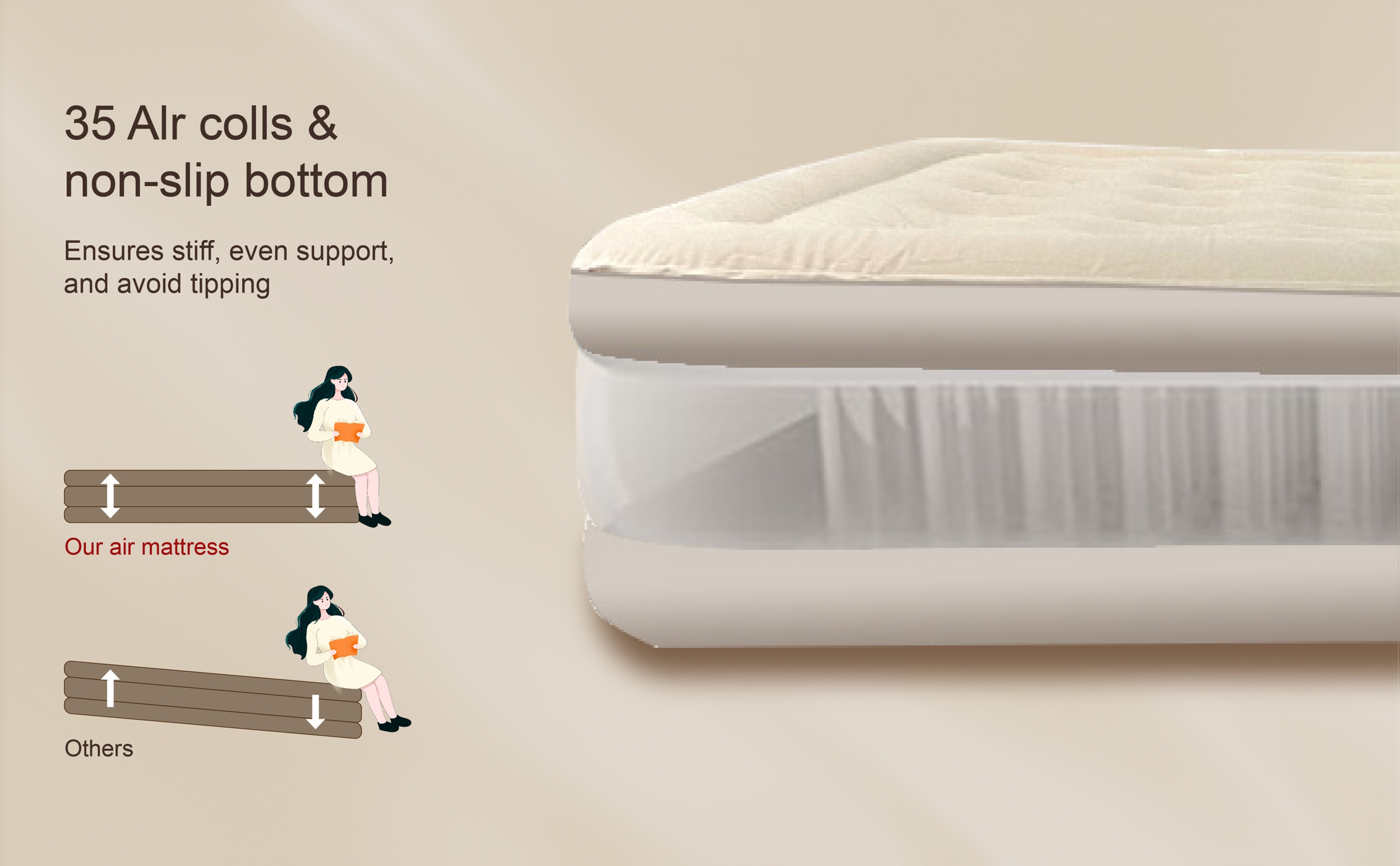 self inflating air mattress with built in repair kit heavy duty portable camping bed for s rv tents   person capacity auto inflate sofa bed durable outdoor sleeping pad no external needed Product details 3