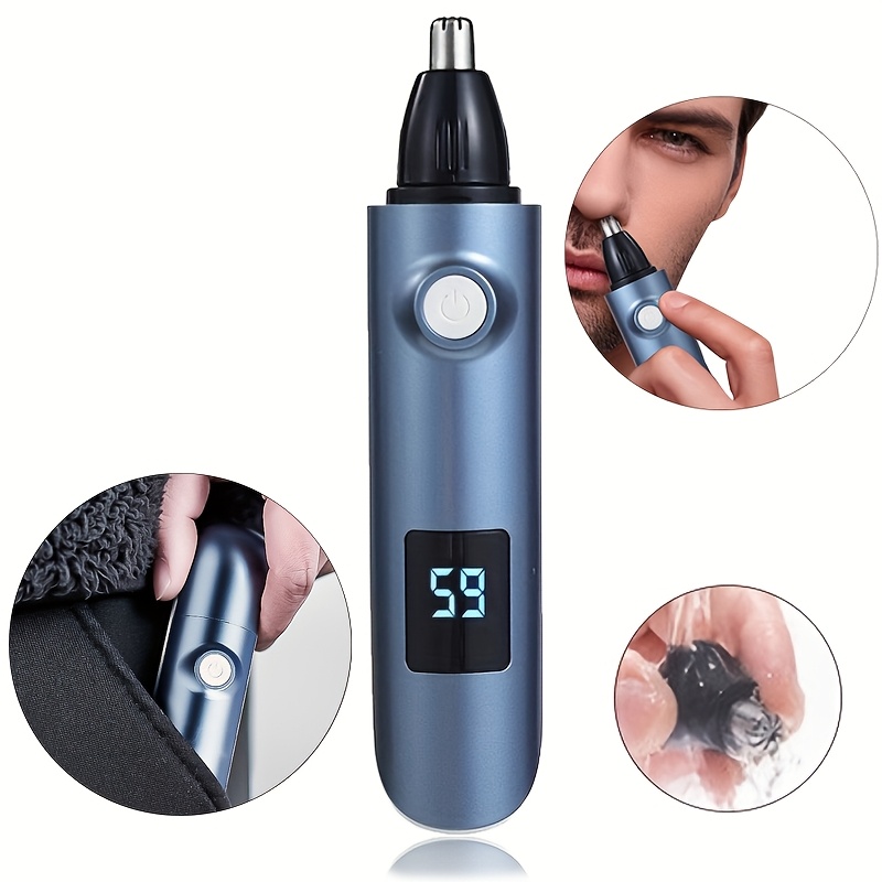 feiyba cordless ear nose hair trimmer for men women   double   design usb battery powered with   portable grooming tool for home use portable nose hair trimmer sleek metallic   Product details 3