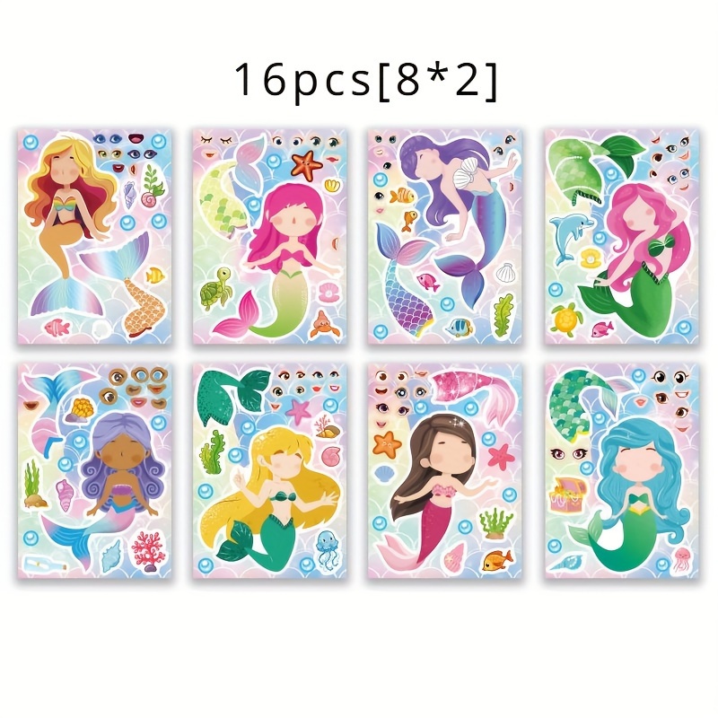 Image of 16pcs Creative Mermaid Stickers