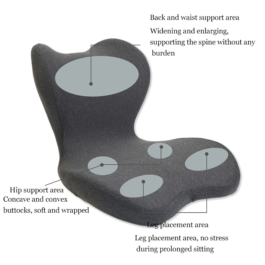 ergonomic office chair cushion with integrated backrest memory foam seat cushion lightweight portable medium soft support for   black   for   ergonomic office chair posture support sleek cushion design  able cushion Product details 3