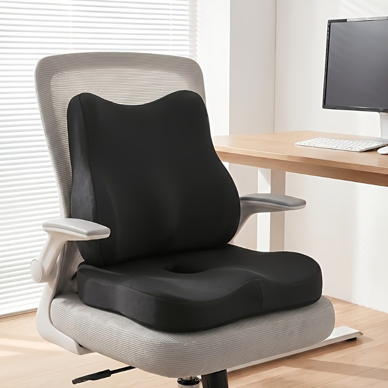 TEMU 2pcs Grand Coussin de Siège Souple Support Lombaire pour Siège de Voiture, Chaise de Bureau. Convient à Divers Scénarios de Bureau. Aide à