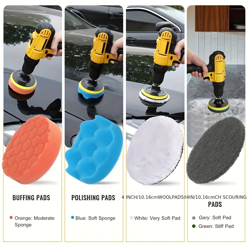   drill brush kit for vehicle buffing and cleaning   scrubber with extended attachment for different   details 9