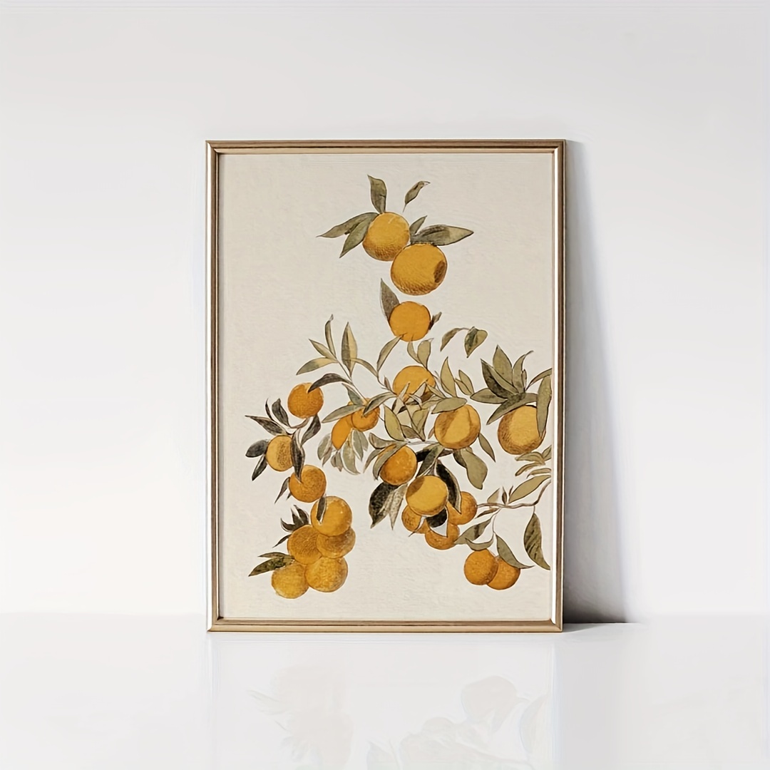 

Charming Vintage Orange Fruit Canvas Print - Frameless Wall Art For Kitchen, Living Room & Bedroom Decor - Perfect Thanksgiving Gift