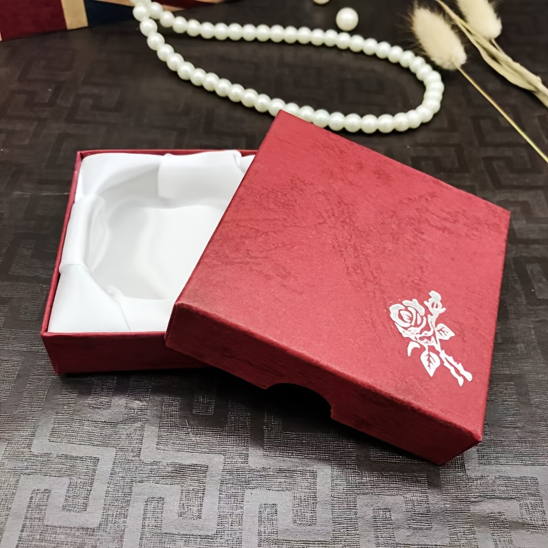 TEMU 1pc Jewelry Box, Gift Box, Bracelet Ring Box, Earring Earring Box, High-end Necklace Gift Box, Packaging Box, Party Supplies In Red, Pink, Light