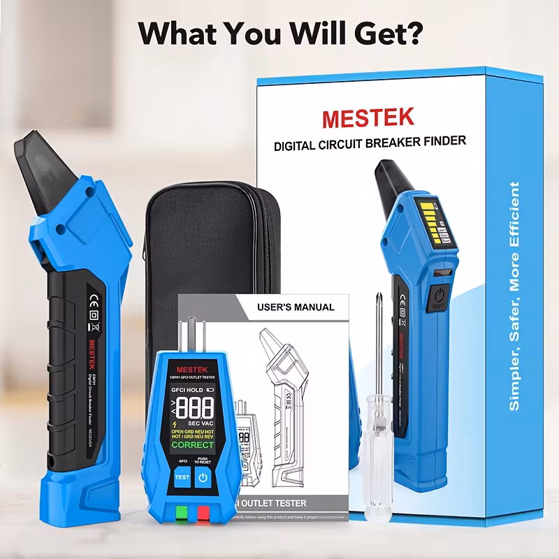 cbf01 2 in 1 circuit breaker finder electric tester ac 120v detect common wire faults us plug gfci outlet tester outlet meter lock indicator with led display electrical circuit tracer tool circuit breaker fuse quick recognizer no battery Product details 7
