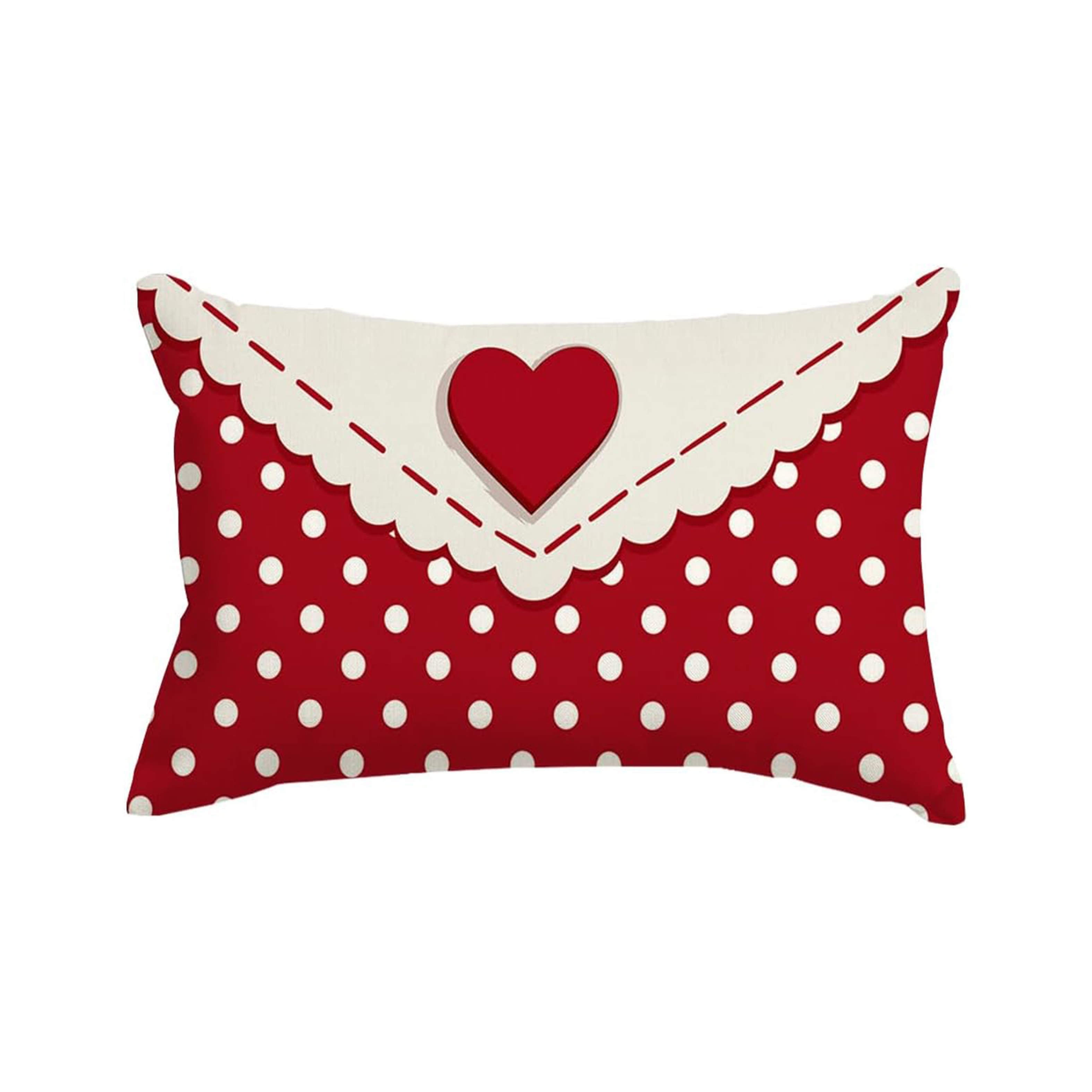 

1pc/2pcs/4pcs Valentine's Day Covers, Dot, 12x20 Inch, Contemporary Zippered Polyester Cushion Covers, Machine Washable, With Throw Pillow Cases For Home Decor, Multiple Room Types