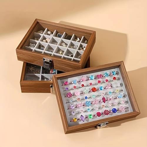 1pc Jewelry Storage Box With Lid, Ear Stud Earring Storage Container, Portable Storage And Organization For Desk, Office, Bedroom, Bathroom