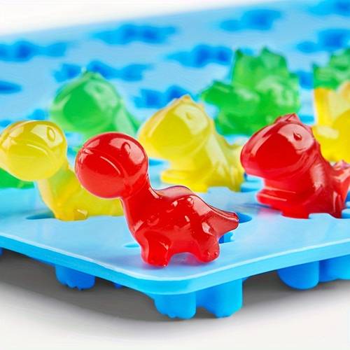 1pc cute little dinosaur silicone mold chocolate candy jelly pudding baking pastry decoration mold with dropper