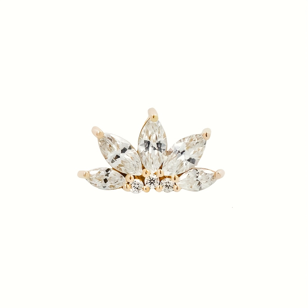 TEMU 1pc Elegant Minimalist Eye Petal Crown Earrings, Women's Earrings, Suitable For Women' Wear Party Holiday Party Wear, For Women's Birthday,