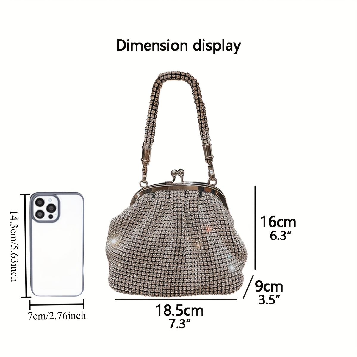 Pochette Da Sera Con Strass Donna – Borsa A Tracolla Glitterata Di Lusso Per Feste E Matrimoni