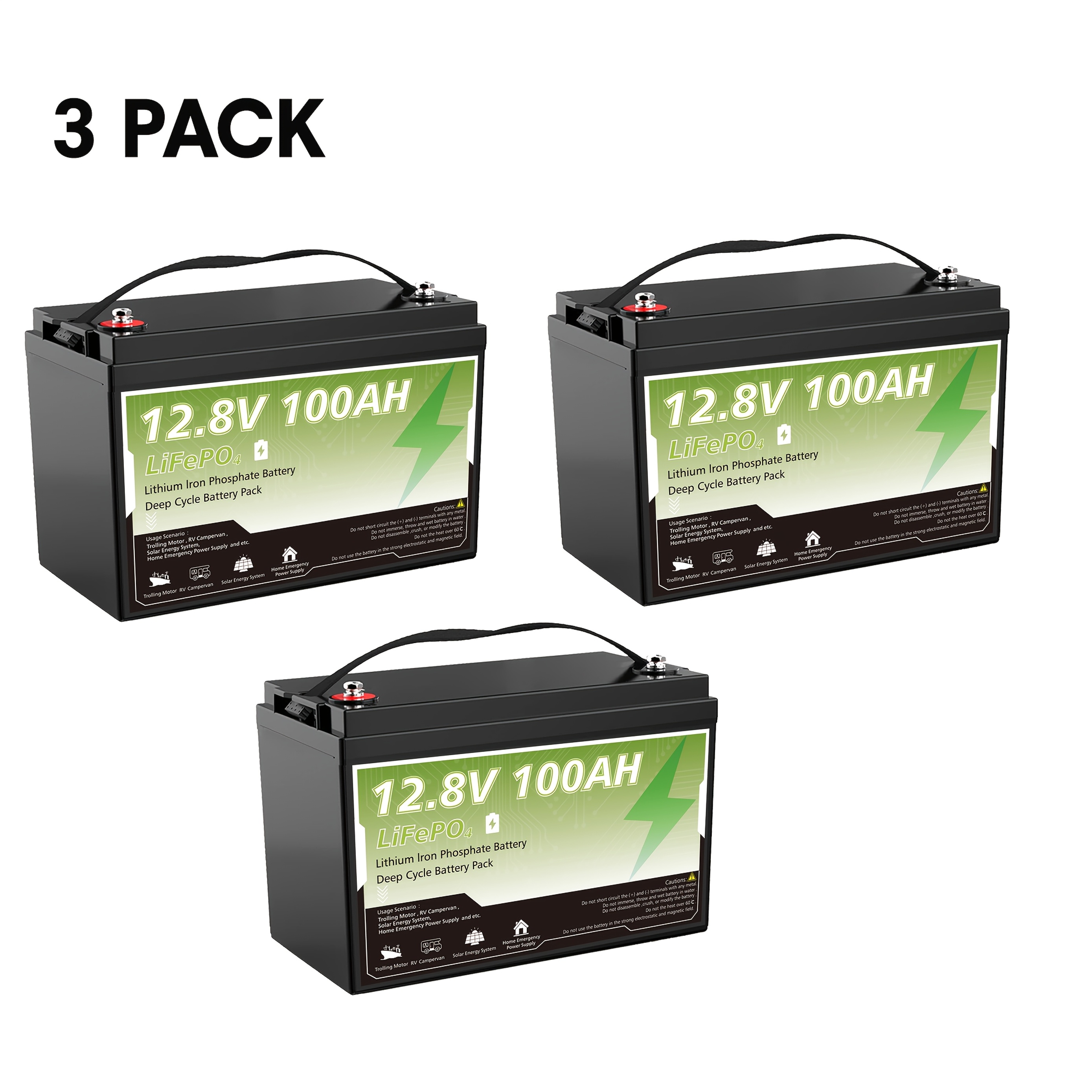 1207 12V 100Ah LiFePO4バッテリー スマートBMS キャンプ 12v 100ah lifepo4 battery built in 100a bms max 1280wh - Temu