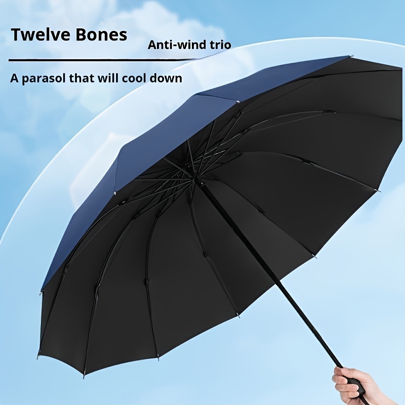 

Extra Large 12-bone Windproof And Waterproof Folding Umbrella For Business Men And Women On The Go, A Variety Of Wind-resistant Business Umbrellas, Rainy And Sunny Student Reinforced Umbrellas