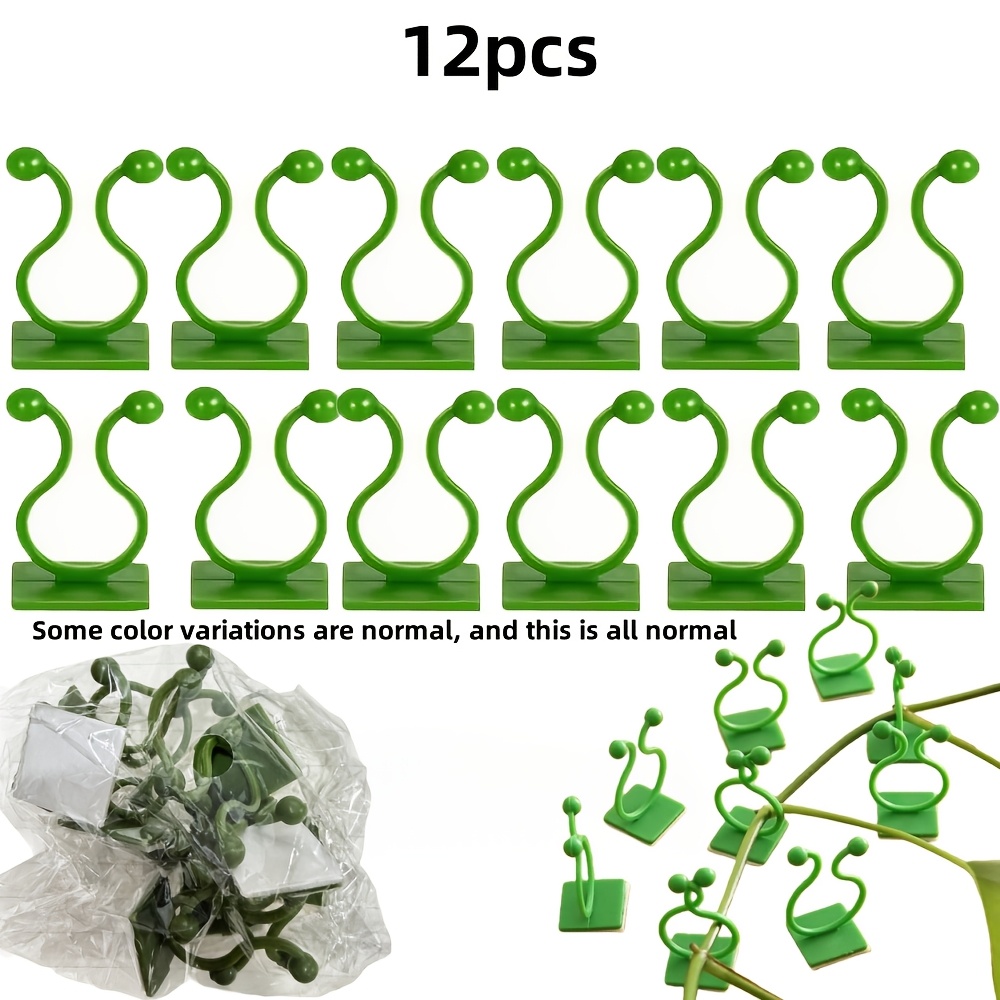 TEMU Clips de fixation murale auto-adhésifs pour plantes grimpantes | Crochets muraux robustes en plastique pour intérieur/extérieur avec motif de
