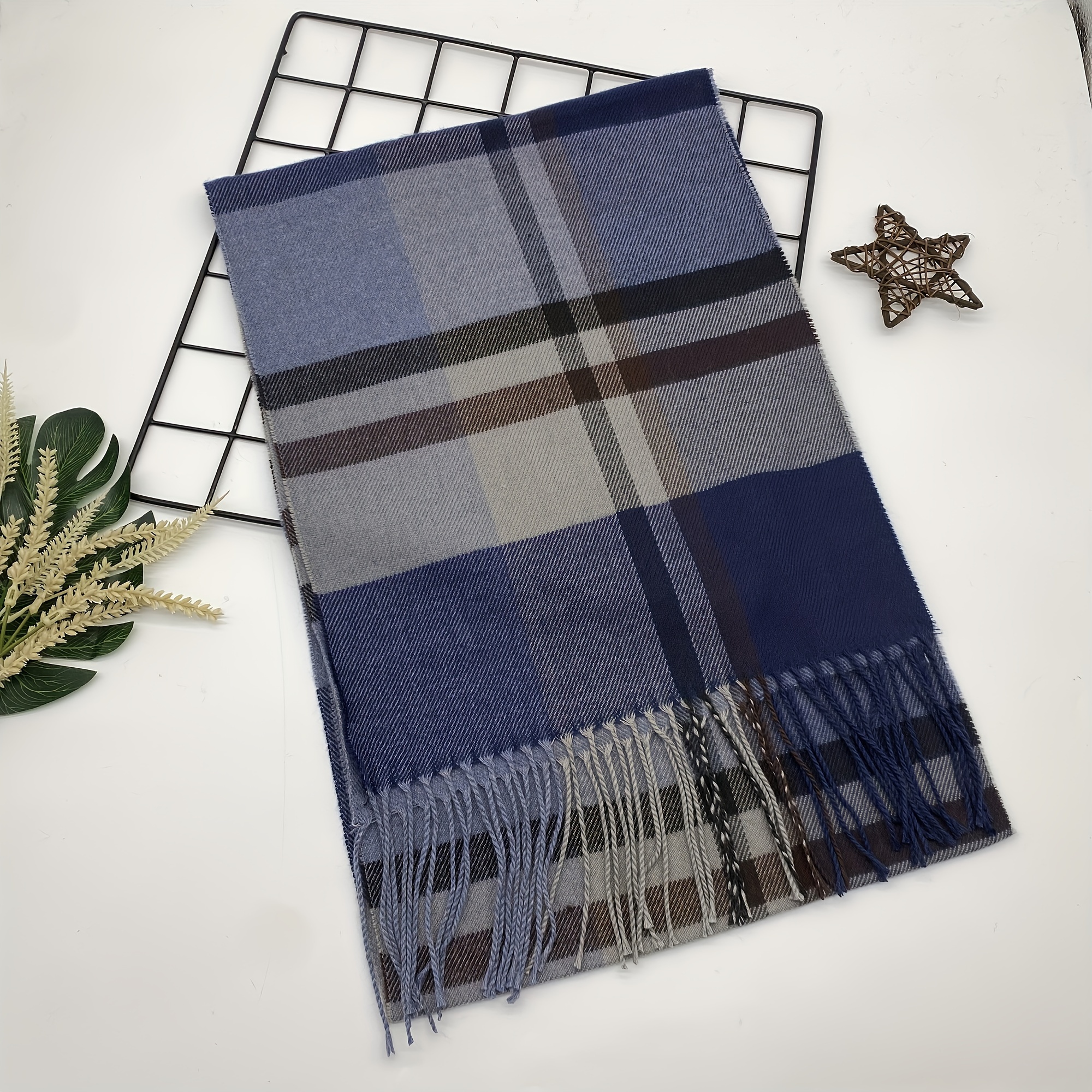 Image of 1pc Autumn Winter Men's Scarf Men's Fashion Warm Scarf Women's Versatile Shawl Neck Scarf
