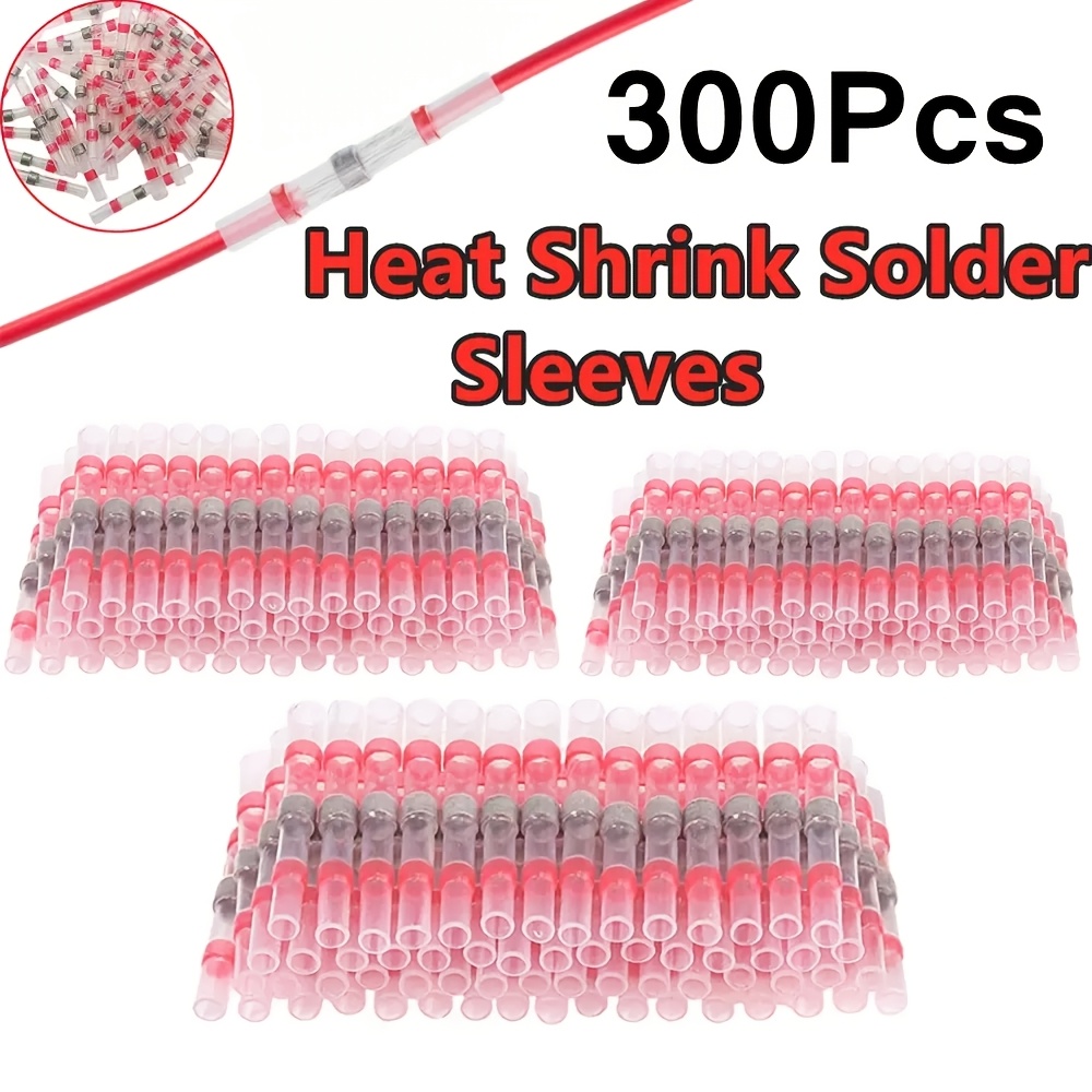 300pcs Of Awg 22-18 Wire Connectors With Heat Shrink Solder Seal Terminals
