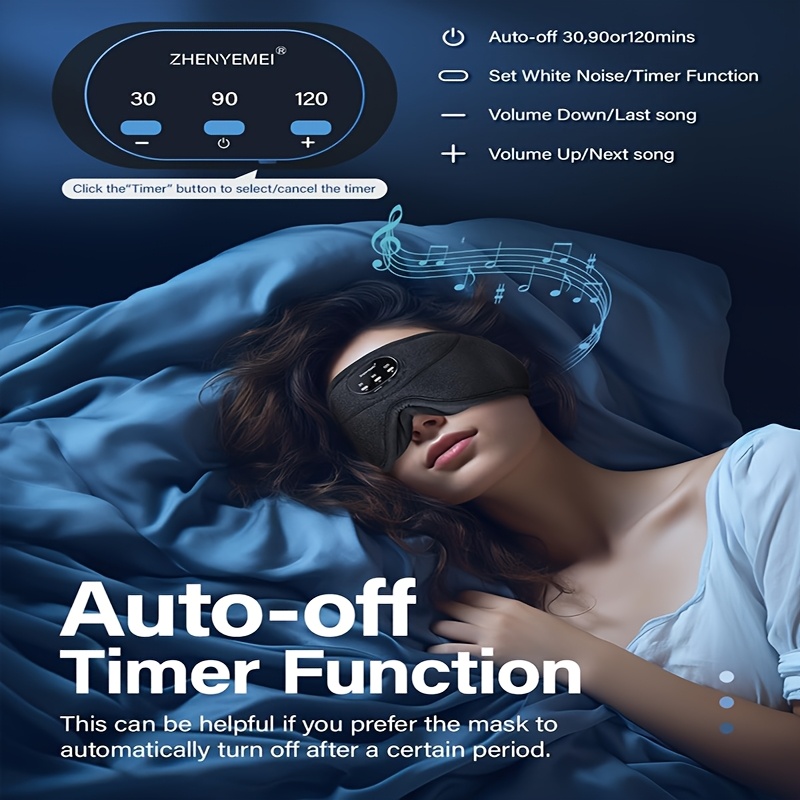 38 kinds of white noise upgrade sleep mask wireless earphones 2 in 1 3d deepening eye sockets 14 hour   stereo music call noise reduction sleep aid meditation artifact storage bag data cable earbuds exquisite gift box exquisite christmas birthday gift for parents friends and lovers Product details 2