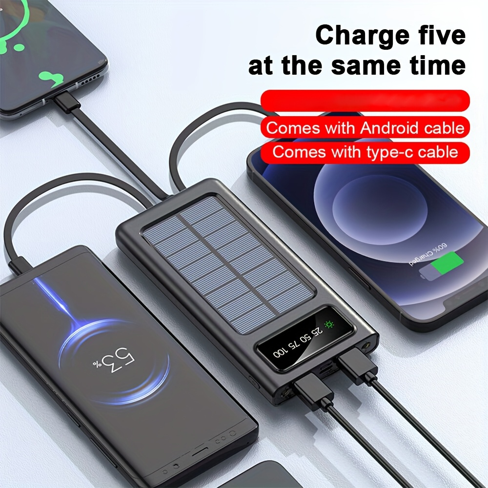 

Black 10000mah Power Bank Portable Charger, External Phone Power Bank Battery Pack Portable Phone Charger For Mobile Phone, For Christmas