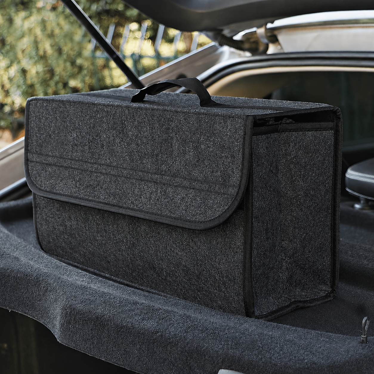 TEMU Car Trunk Felt Folding Storage Box, Interior Organizer Bag, Camping Additions , Scratch Resistant Interior Protection, Suitable For Business And