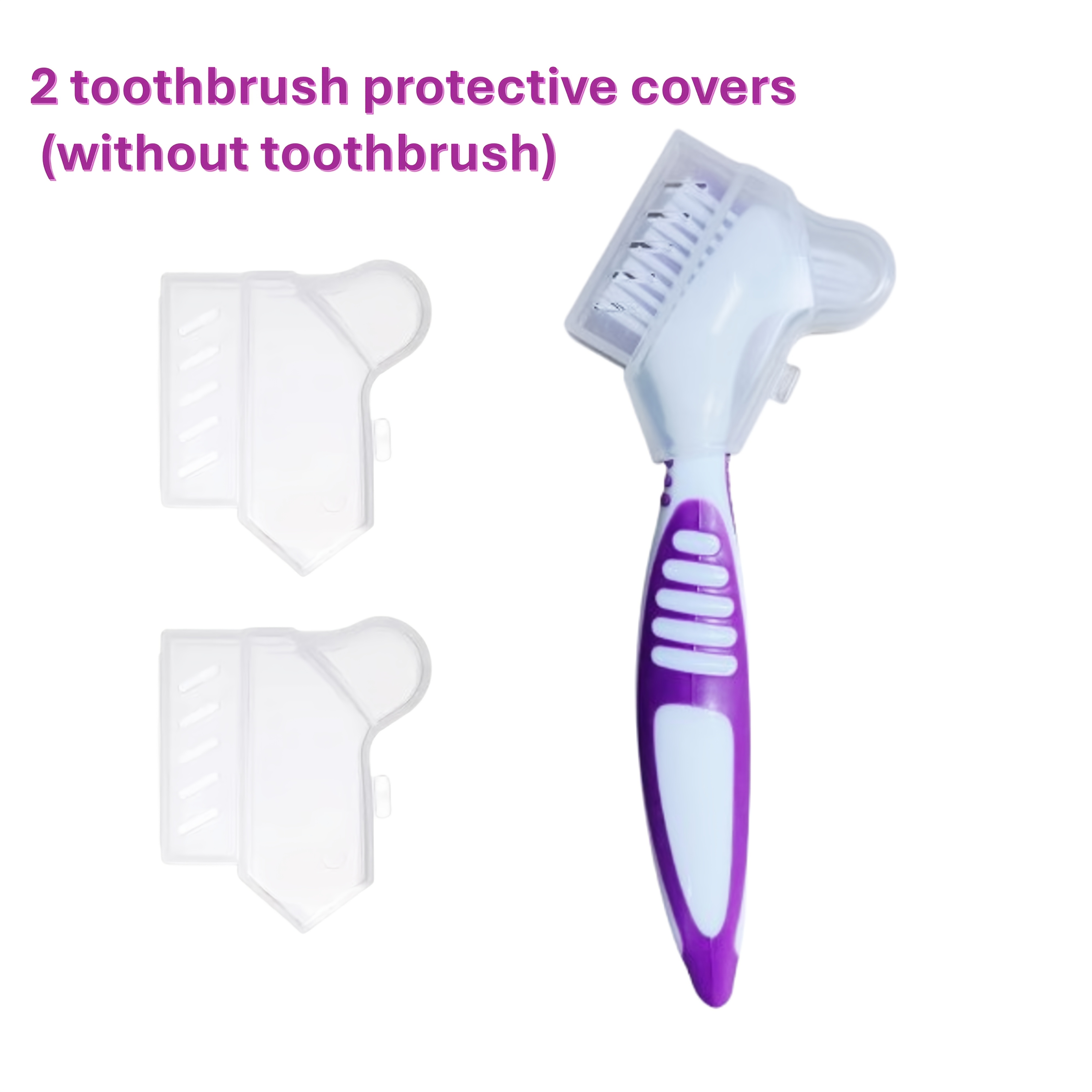 Image of 2pcs Denture Toothbrush Cover | Portable And Practical | Ventilation Holes Included To Protect Toothbrush | Toothbrush Clean And Breathable