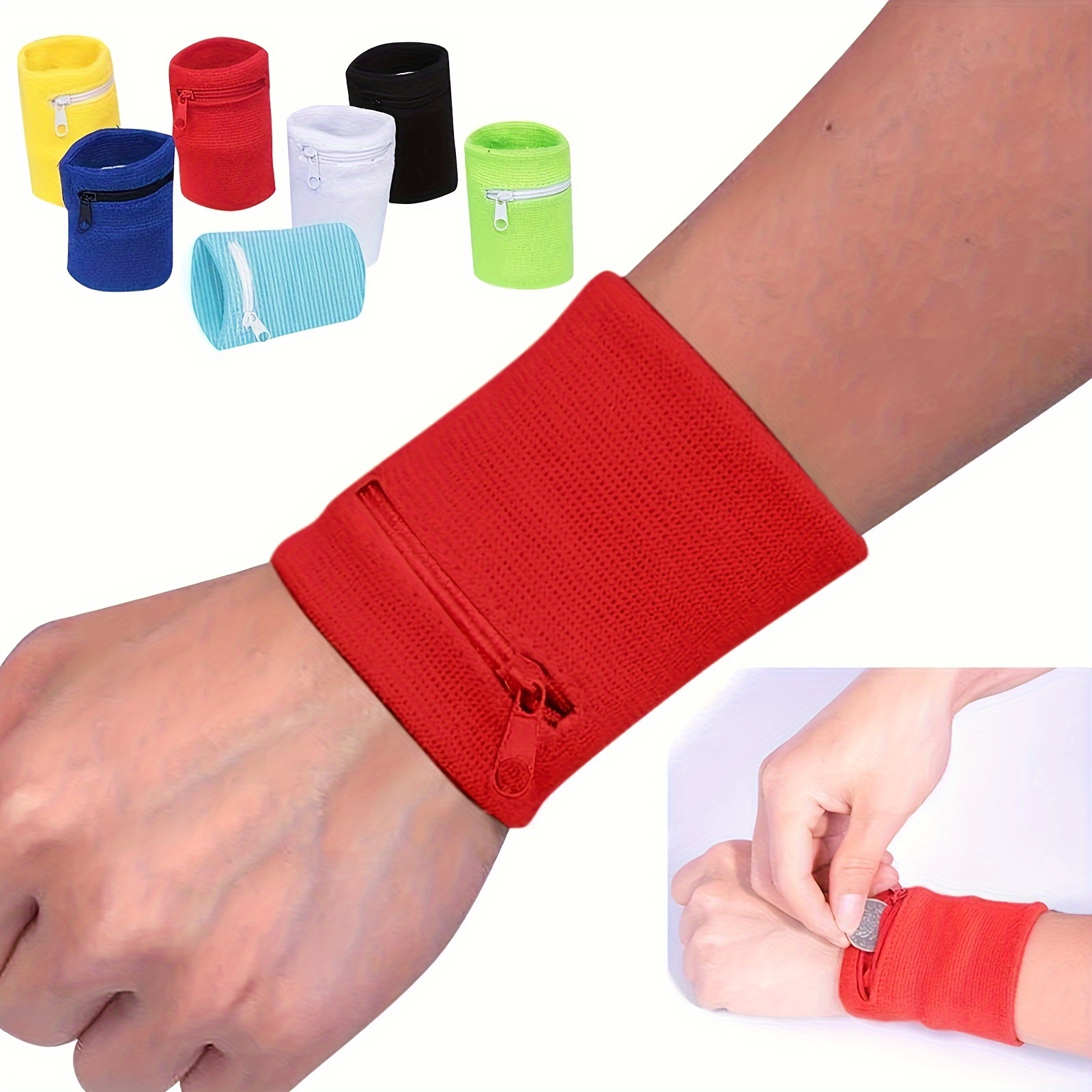 

Breathable Sports Purse Wristband With Zippered Pocket For Running, Cycling, And Gym Workouts, Sweat Wicking And Wiping Wristbands