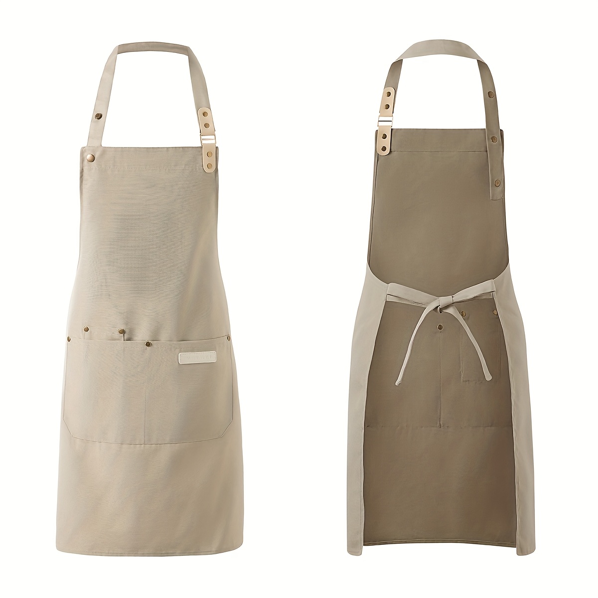 TEMU 1pc Chef Canvas Apron Men Women, Durable, Suitable For Restaurant, Hotel, Baking, , Nail Salon, Garden, Home Cleaning, Bbq, Hairdresser