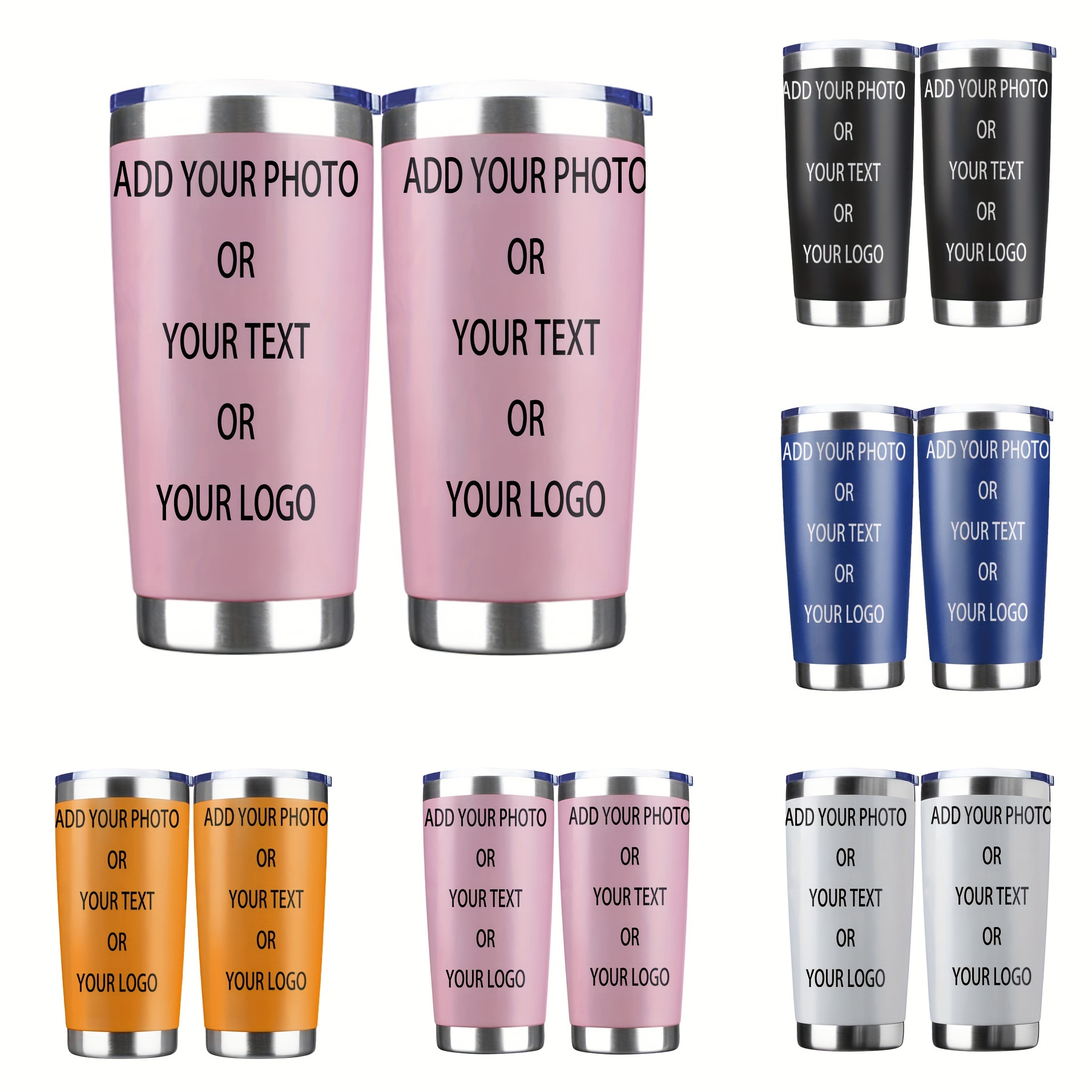 

1pc Customizable Stainless Steel 20oz - Personalized Photo & Text, Leak-proof Insulated Travel Mug With Lid, Reusable Round Cup For Drinks, Ideal For Halloween & Birthday Gifts