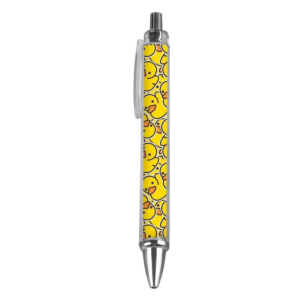 Lovely Yellow-colored Pen Collection | Standard Ballpoint, Gel Ink-based, Retractable Ballpoint Pens With Duck | Reliable Black Ink For Consistent Performance