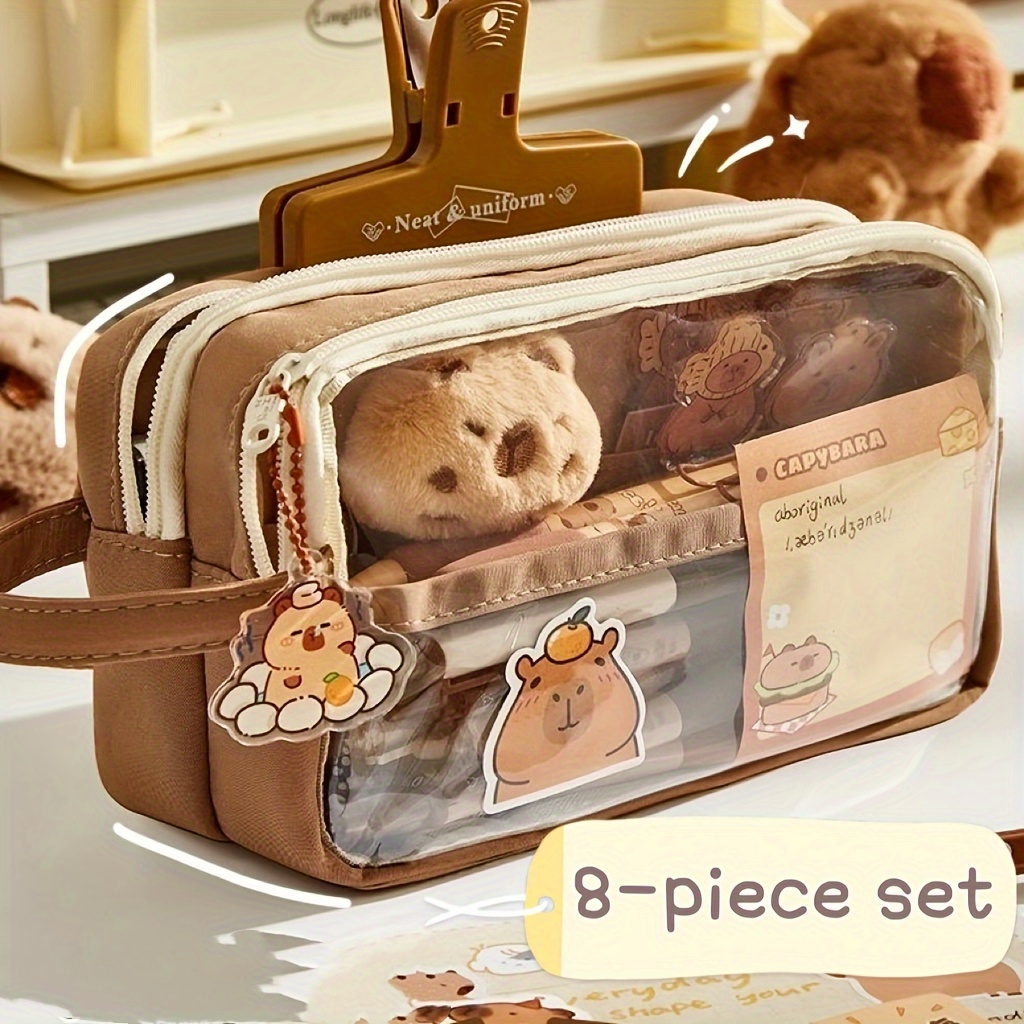 

8pcs Pencil Case Set - 5- Organizer , - For & Office Supplies, , For
