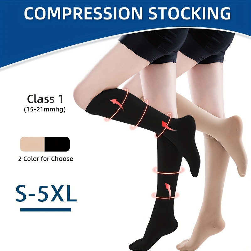 Plus Size Thights Medical Compression Pantyhose Stockings for Varicose Veins  23-32mmHg Grade 2 Pressure Support Pantyhose Closed Toe Socks