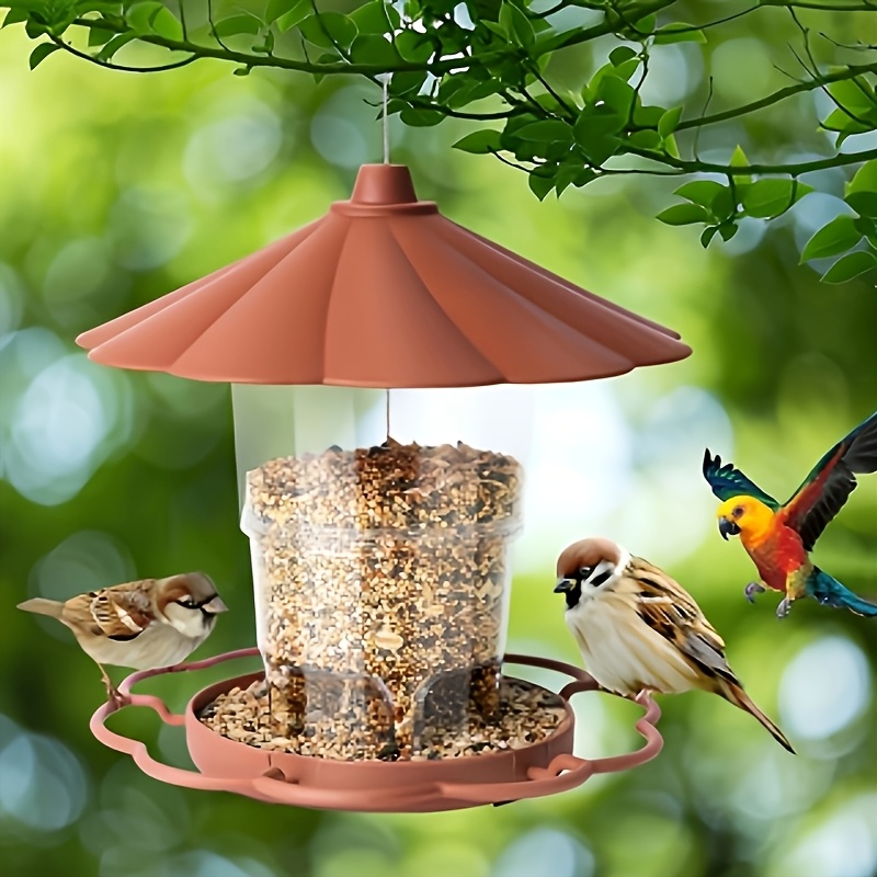 

Large Capacity Outdoor Hanging Bird Feeder With Foldable Design - Squirrel-proof, Plastic, No Electricity Needed - Attracting Bird To