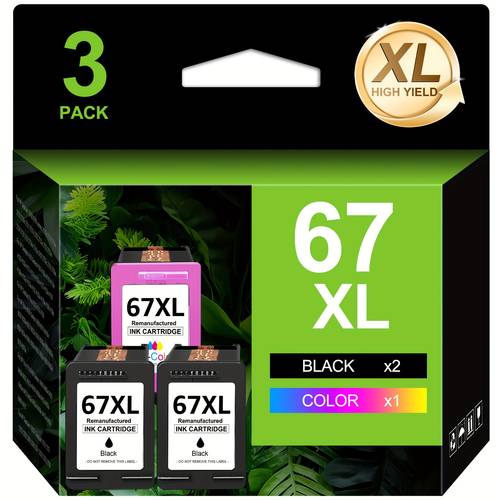 67xl 67 ink cartridges replacement for ink 67 xl work for 2855e 4155e 2700 2800e 4255e 2855e 4100e 6055 6555e 6455e black
