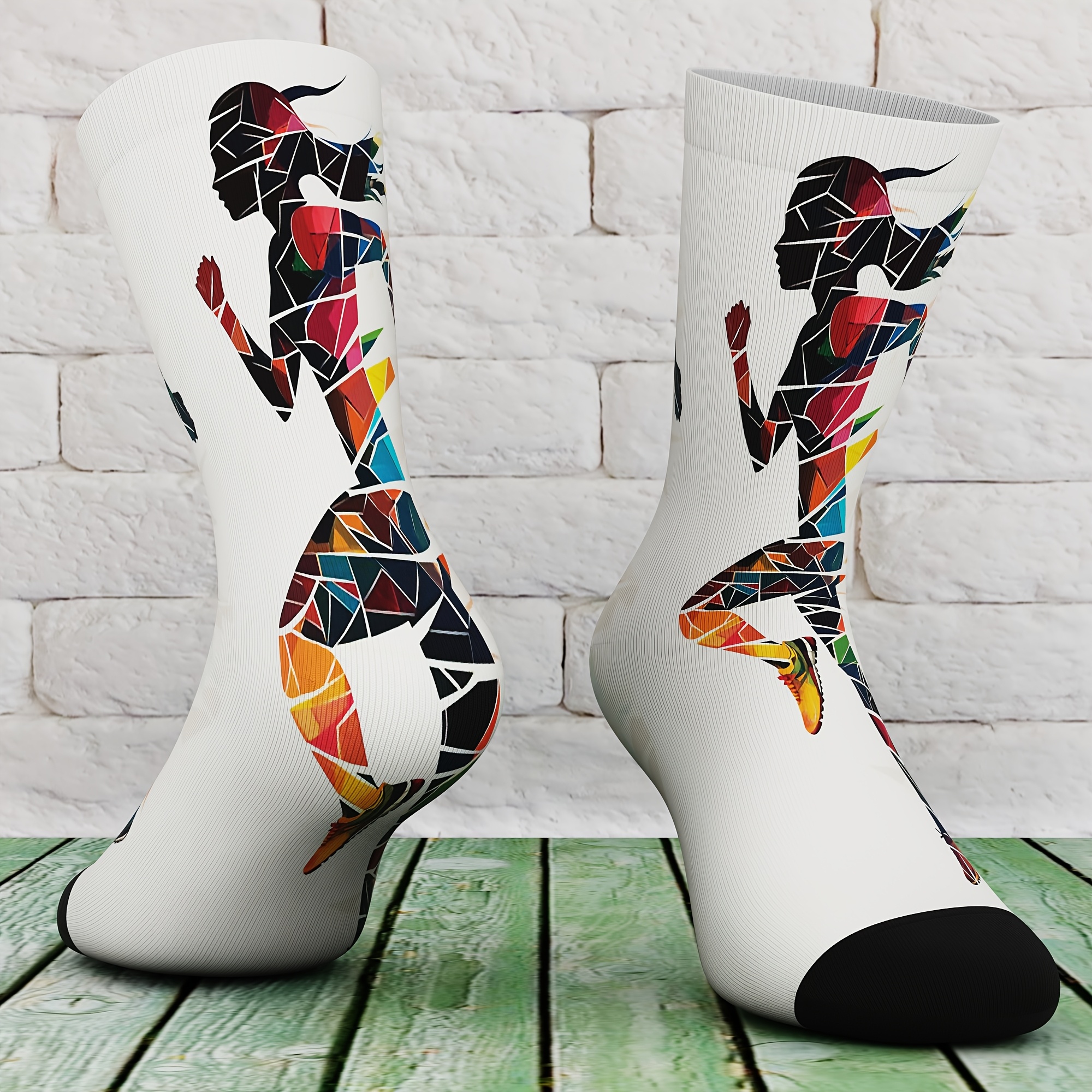 TEMU A Pair Of Unisex Socks Featuring Creative Patterns That Are And Fun, Comfortable And Breathable, Suitable For Outdoor Leisure Activities. Unique