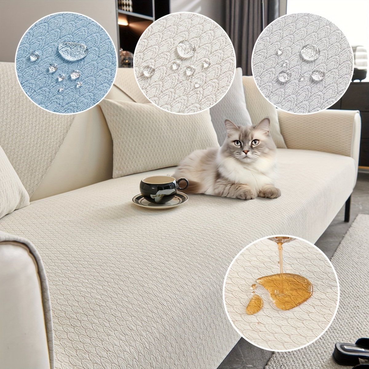 non slip washable sofa cover soft chenille fabric pet Temu Bahrain