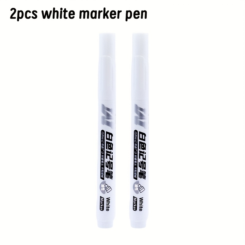 2/8/10pcs 1.0 Permanent White Marker Pen - Resistant, Ideal For Art, Glass, Ceramic, Wood, Metal - Perfect For Graffiti Supplies, Stationery Supplies | Artistic Supplies | Smooth Writing Tip