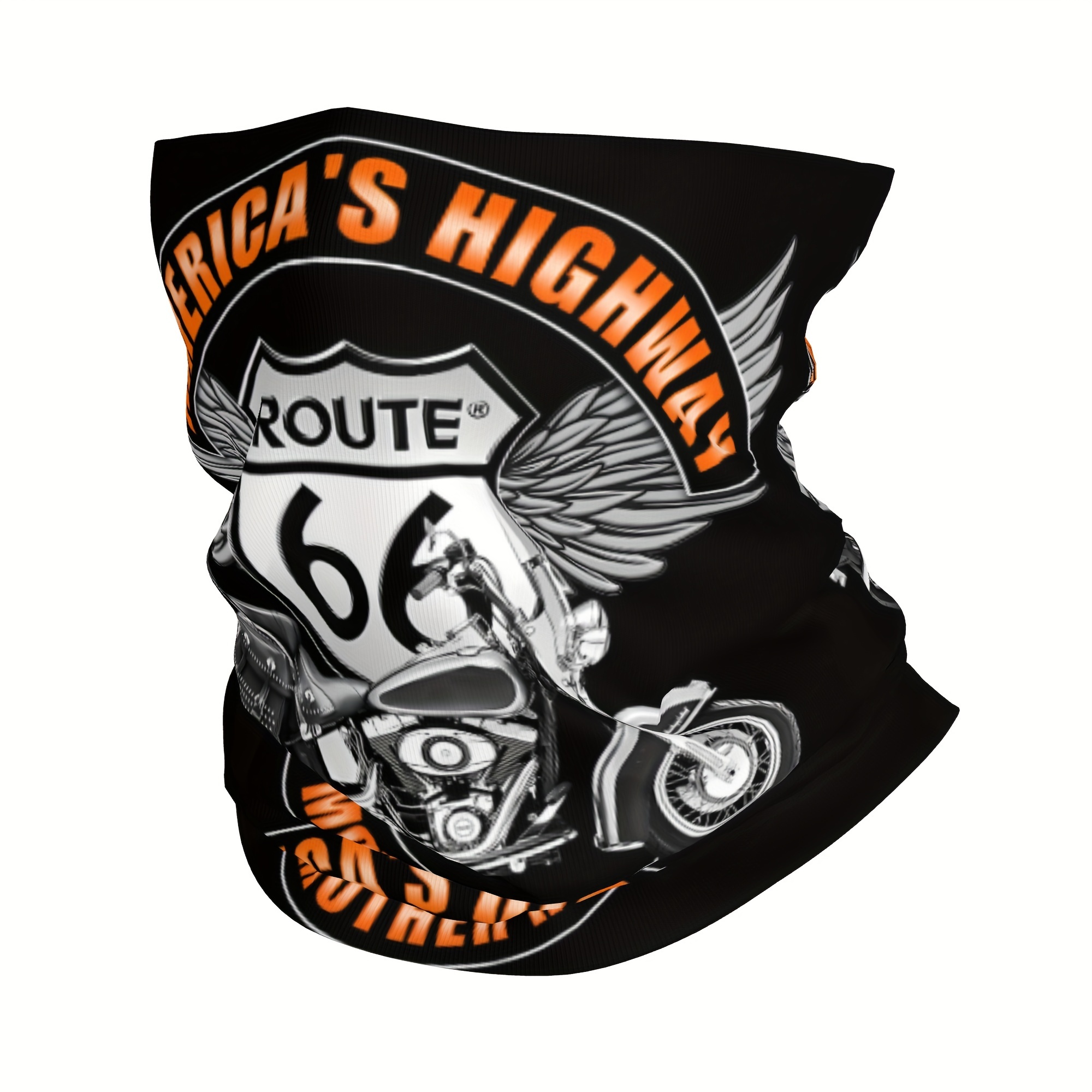 

Route 66 Vintage-style Men's Bandana - Lightweight, Multifunctional Neck Gaiter & Face Cover, Route 66, Motorcycle, Scarf, Bandana, Neck Gaiter