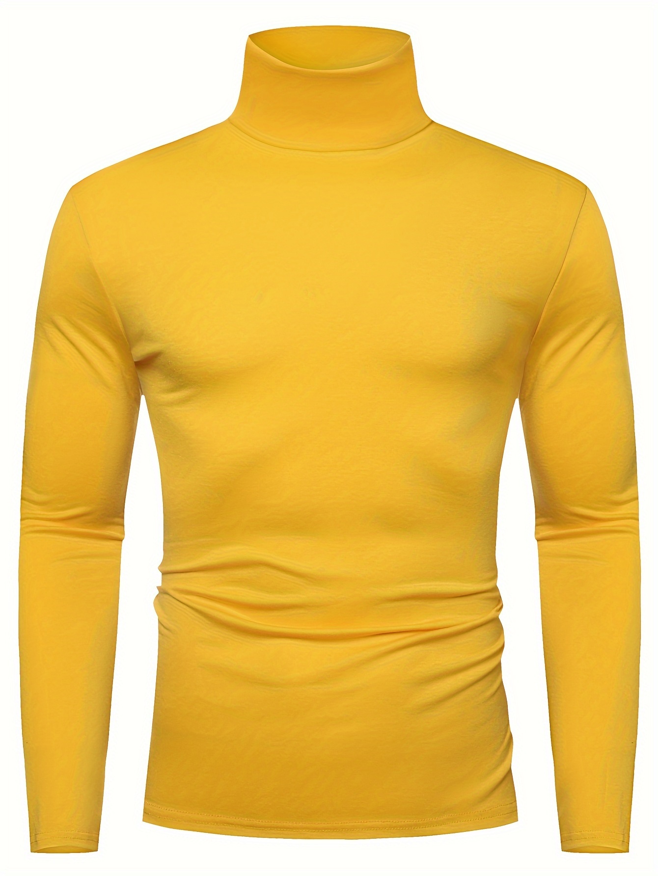mens high neck long sleeve t shirt polyester spandex blend Temu