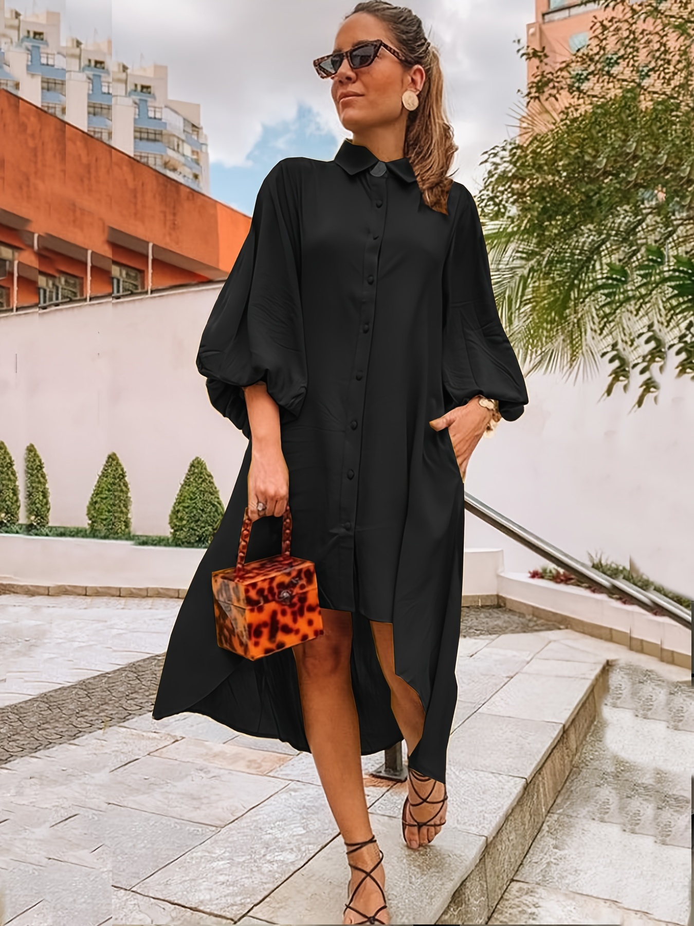 Ladies Dresses Loose Long Sleeve T Shirt Dress Women's Elegant