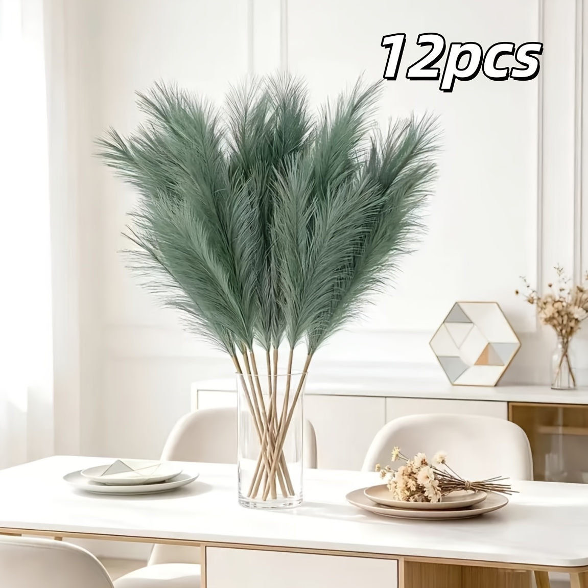 TEMU 12 pezzi di canne artificiali per piante , 55 cm, canne , stile boh矇mien, adatte per decorazioni di feste, Natale, , decorazioni per la casa
