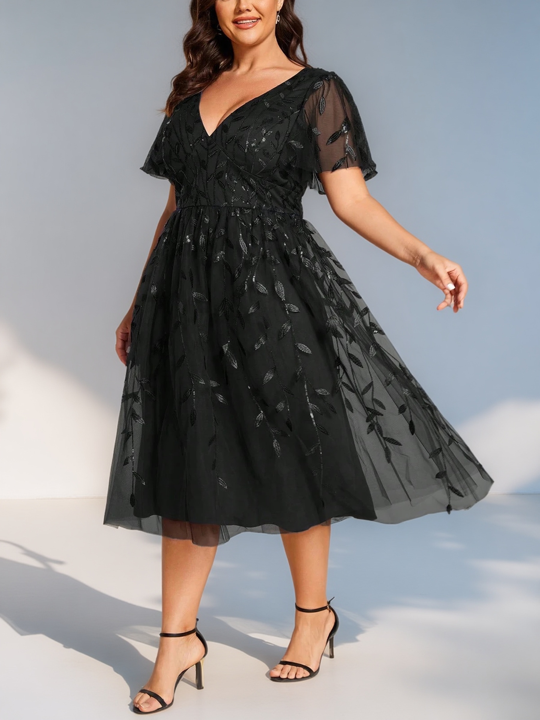 little black wedding dress Black Two Piece Wedding Dress A-line Short Sleeve Black / US:10-12 main image 0