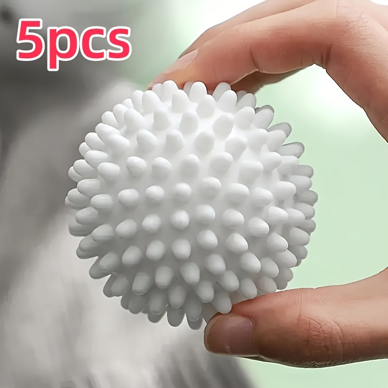 TEMU 5-pack Reusable Dryer Balls - Fabric Softening Laundry Spheres, Minimizes Wrinkles & Tangling, Washing Machine Accessory For Enhanced Home Laundry Efficiency