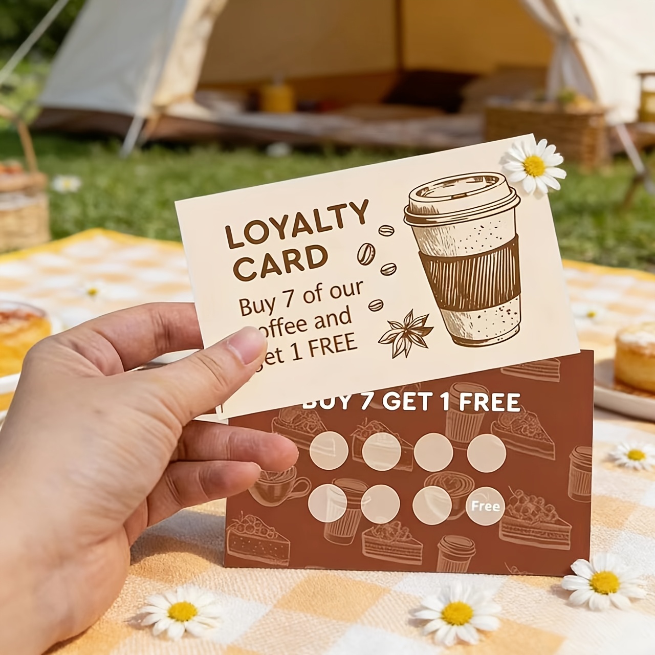 TEMU 51pcs Coffee , Double-sided Coffee Cup , Customer Coupon Cards, Coffee Points Cards, For Coffee Shop Vintage-style Decorative Cards, Customer