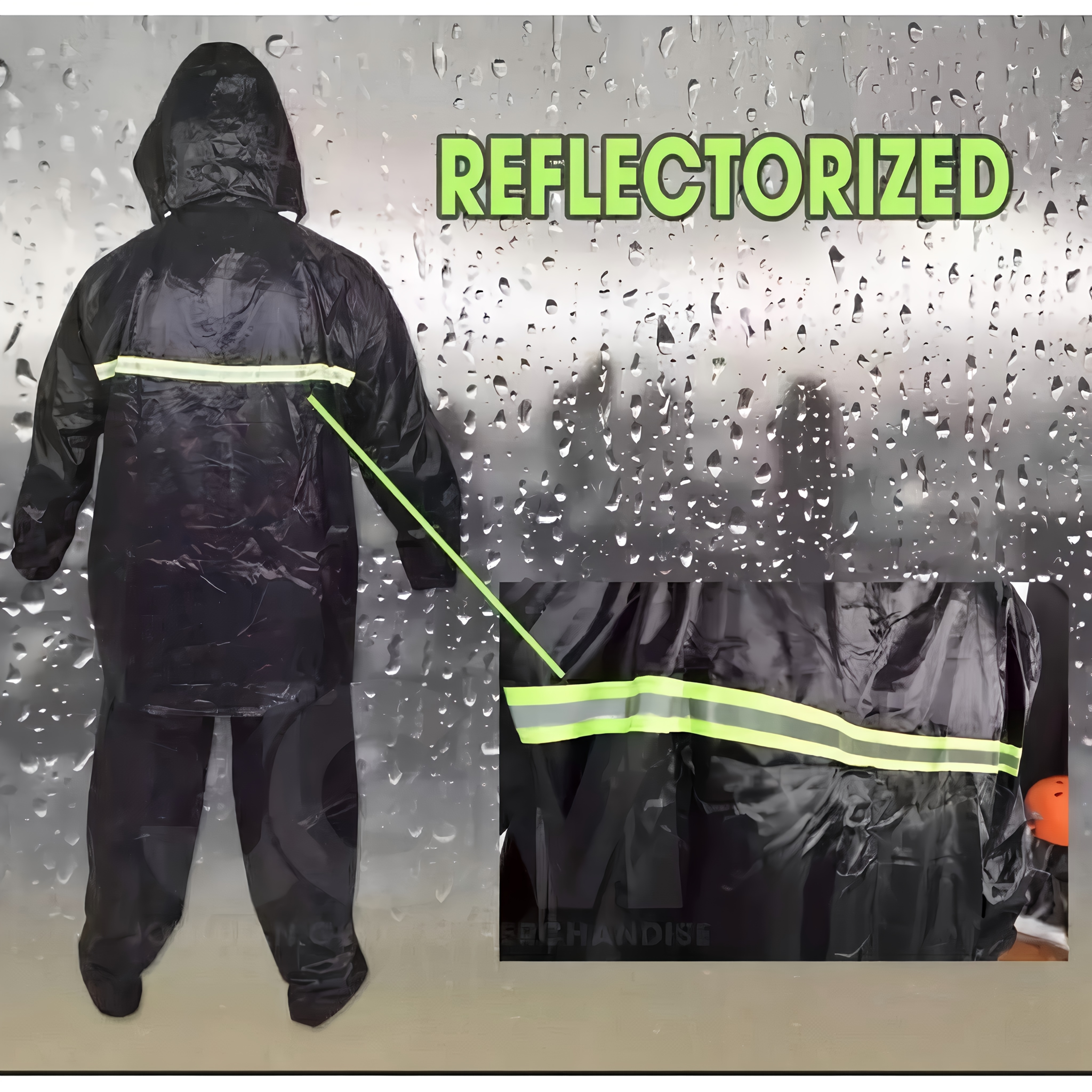 TEMU Adult Raincoat For Motorcycle Riding Reflective Raincoat For Outdoor Labor Insurance(99)