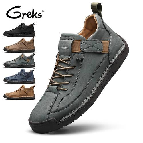 mens top casual work shoes handmade stitching retro sneakers non slip thick sole comfortable walking shoes for daily wear