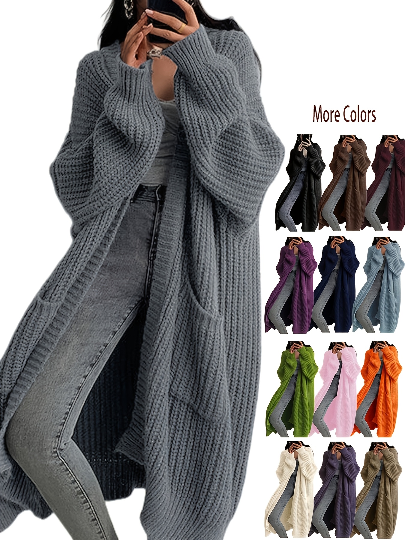 Y2K Long Cardigan Sweater with Long Sleeves