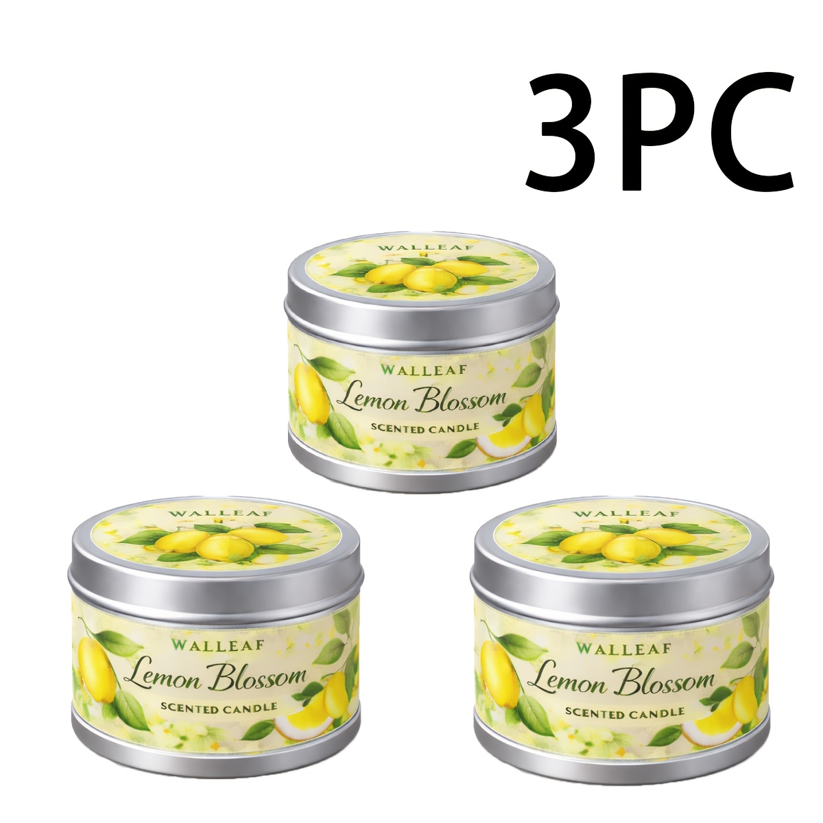 Image of Walleaf Scented Candle – Soy Wax Aromatic Candle, 3oz Per Piece, 8-12 Hours, Suitable For Home, Yoga, And Meditation Use, Travel-friendly Tin Candle, Ideal Gift For Women, Lemon Scented Home Candle